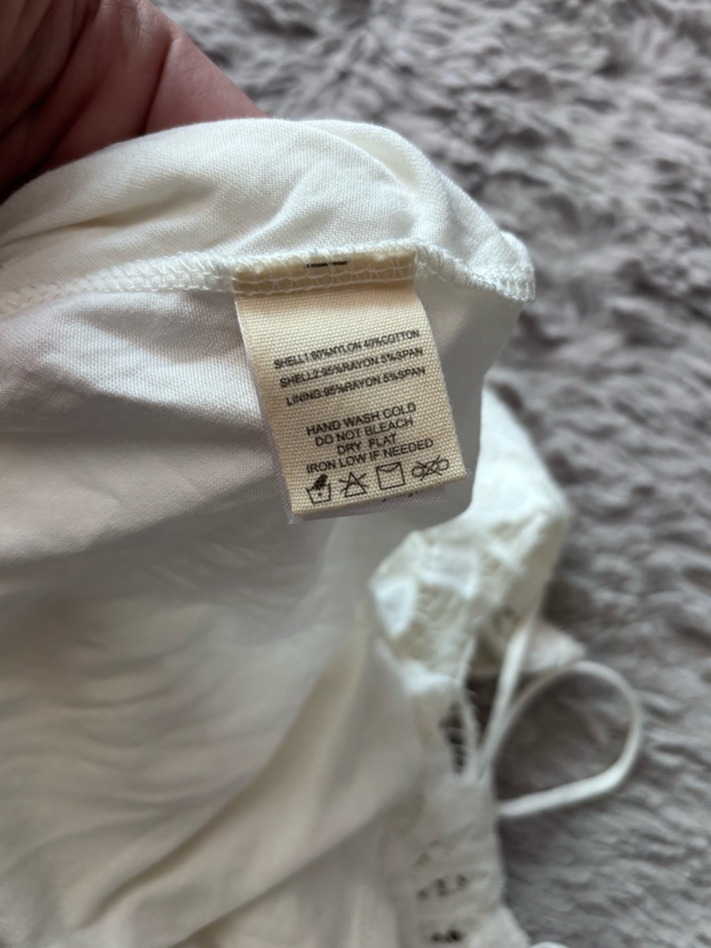 Lace Crochet Peplum Cami Top - White size Large - Picture 6 of 8